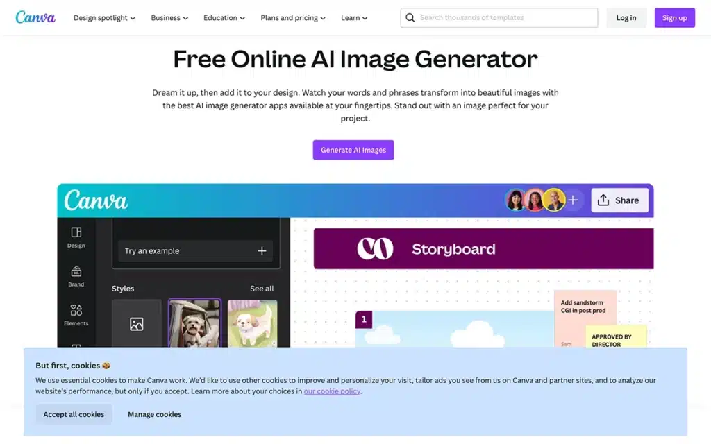 Website Pembuat Gambar AI - Canva AI